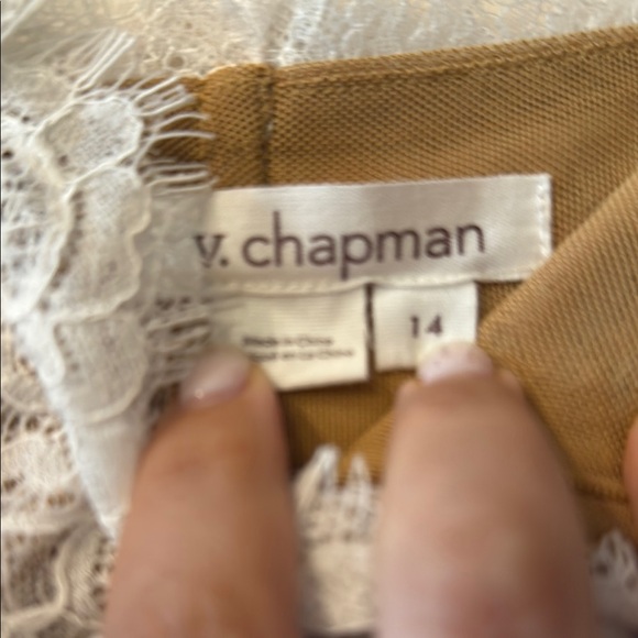 V. Chapman Nicola Lace White and Blue Midi Dress - Picture 10 of 11